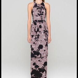 NWT ALC floral and checker halter maxi dress